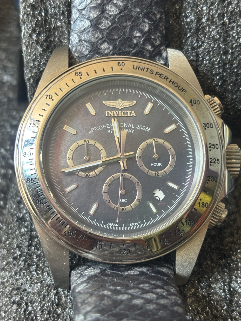 Invicta Men's Blue Dial Stainless Speedway Chronograph  Quartz Watch